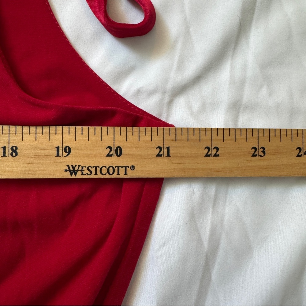 Vintage 90s Red Ruched Sexy Blouse Top by Fredericks of Hollywood - Picture 5 of 6